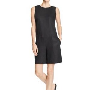 EILEEN FISHER Black Linen Sleeveless Romper
